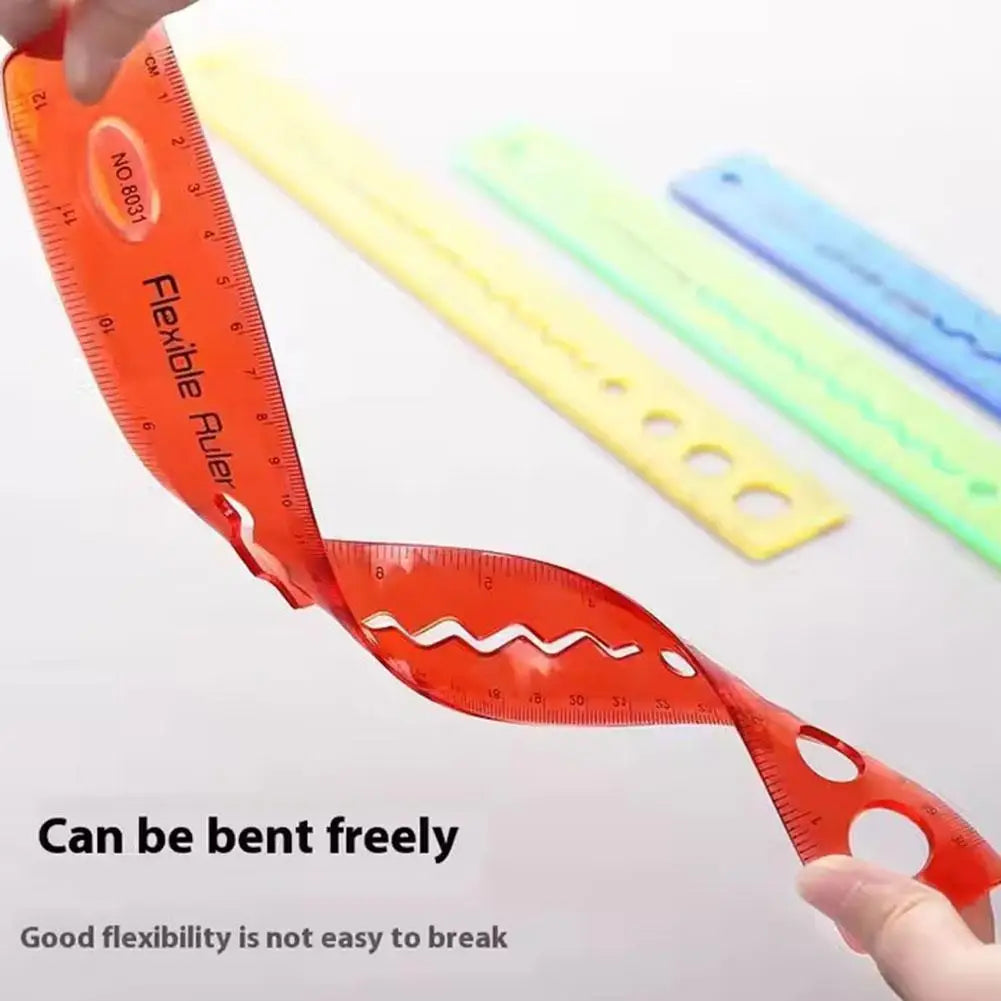 30CM Flexible Ruler Foldable PP Material Eco Friendly Safe for Students Math Drawing Crafts Measurement School Office Supplies
