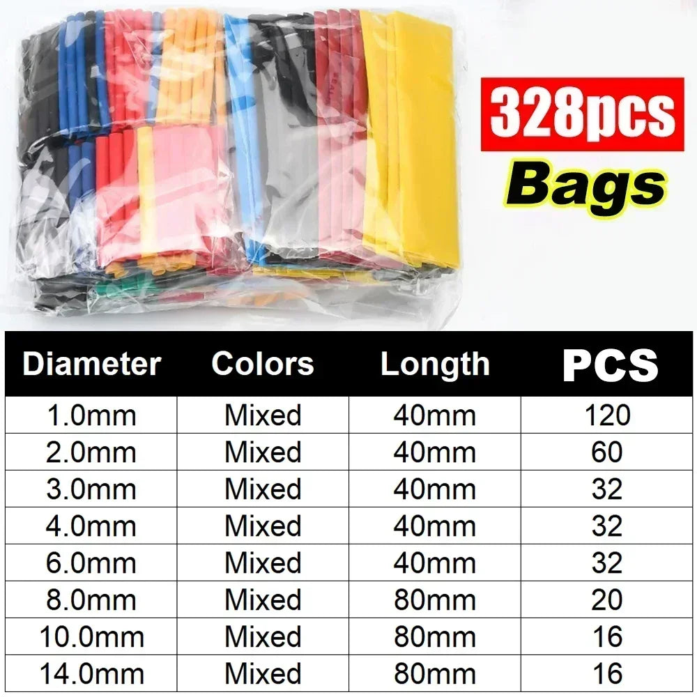 Heat Shrink Tubes Set Retractable for Cables Retractable Heat Pipe Wire Heat-shrinkable Sheath Case Tube Heat Shrink Tubing Set