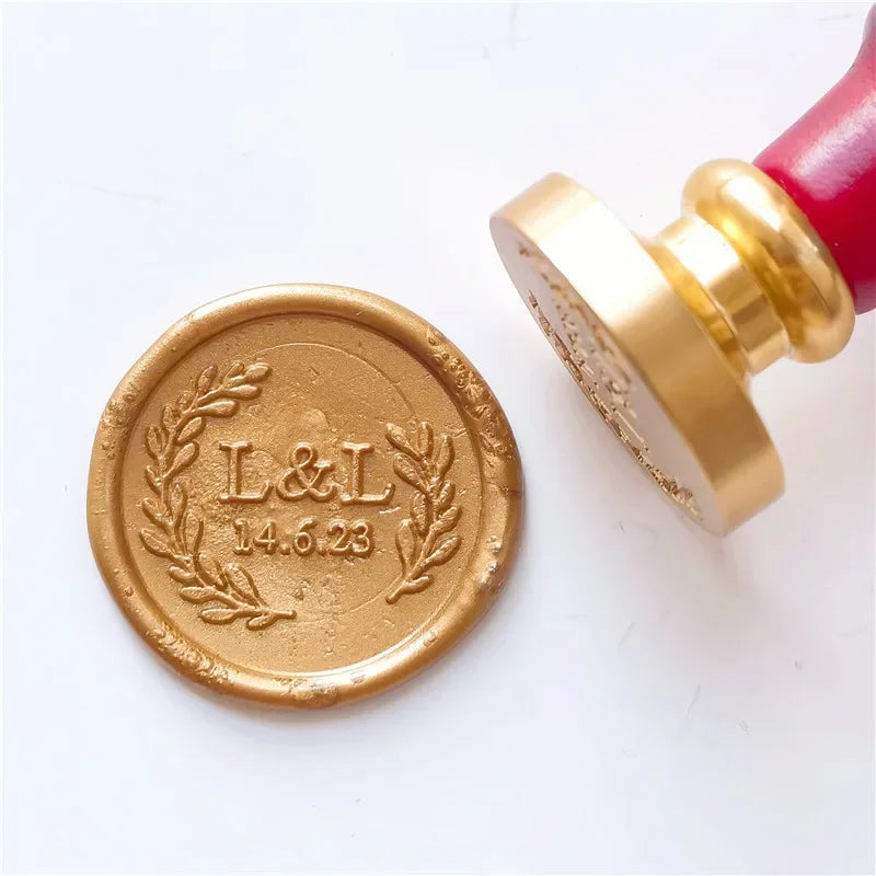 Personalized Wedding Wax Seal Stamp with 2 Initials, Custom Wedding Sealing Wax Stamp Invitation Seal Stamp. Initials Wax Seal
