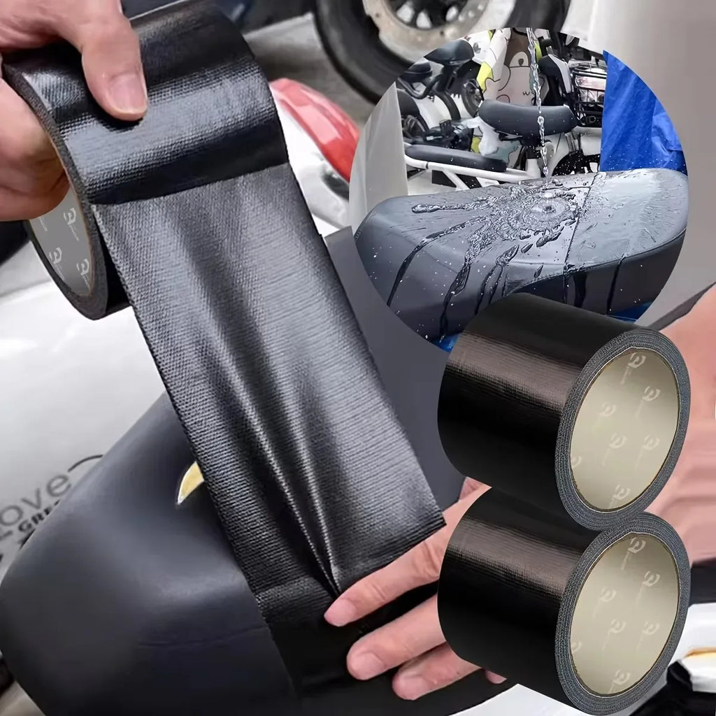 Black Duct Tap Tear by Hand Heavy Duty Carton Sealing Packing Cloth Duct Tape Waterproof Muti-Purpose Craft Repair Pipe Tape
