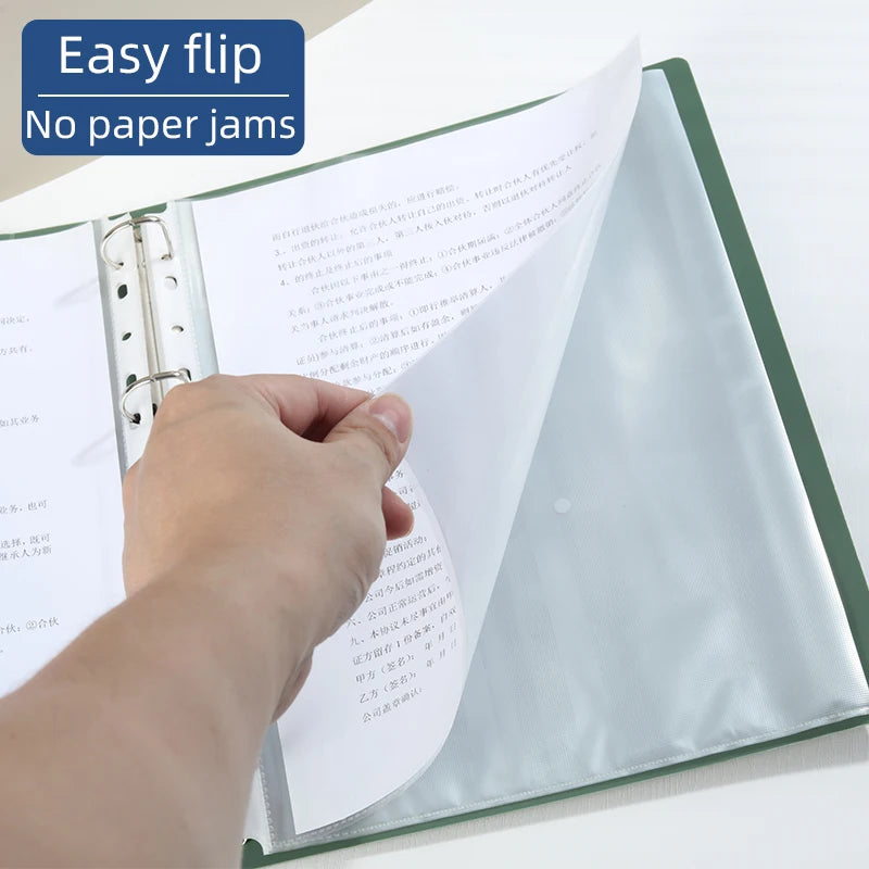 Clear PP A4 File Folder 4-Hole D-Ring Punch Binder Quick-Lock Lever Arch File - Hanging File Folders for Organizing