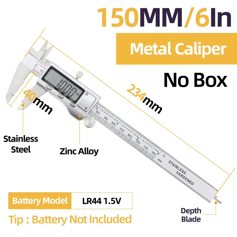 Metal Caliper Digital Caliper Stainless Steel Digital Pachymeter Digital Micrometer Vernier Calipers Metal Gauge Measuring Tools