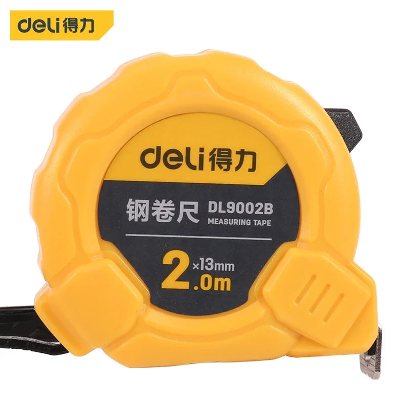 Deli 2m Universal Retractable Tape Measure with Non-slip Button Metric Tape Measuring Multifunction Portable Measuring Tool