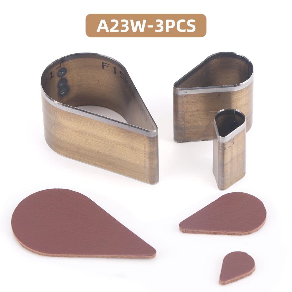 3pc DIY Cutting Punch Die Mold, Love/Star/Water Drop Handmade Leather Puncher, Making Creative Leather Craftwork Stencil Mould