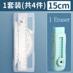 M&G Ruler Set, Cast Iron Material, Straightedge, Triangle Ruler, Protractor, Includes pp Box, Student Math Drawing Set