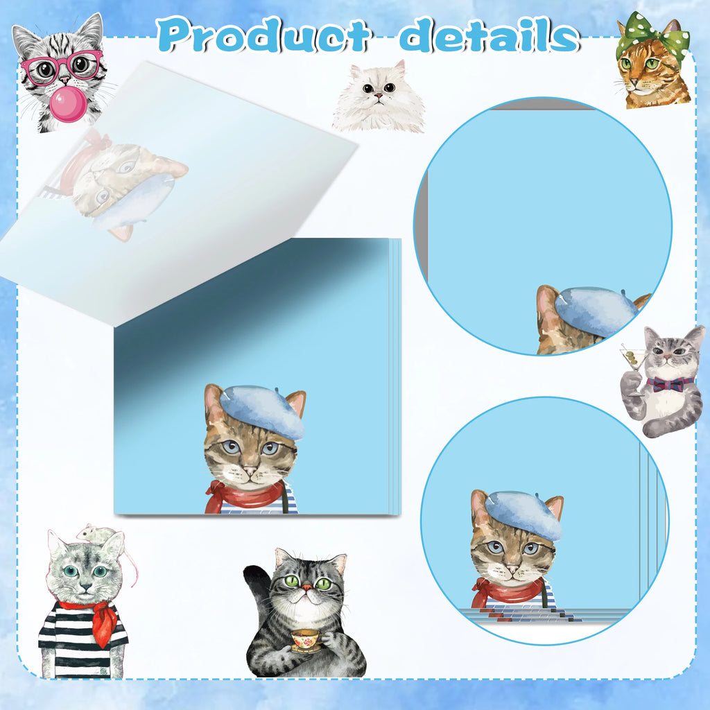 12/24pcs Cute Animals Sticky Notes Set, Refrigerator Memo Pads,Self-Stick Dog Cat Notes Pads for Home Office Gifts Supplies