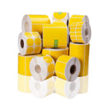 Yellow Color Adhesive Sticker, Round Thermal Barcode Sticker by Roll, Direct Thermal Print Shipping Label
