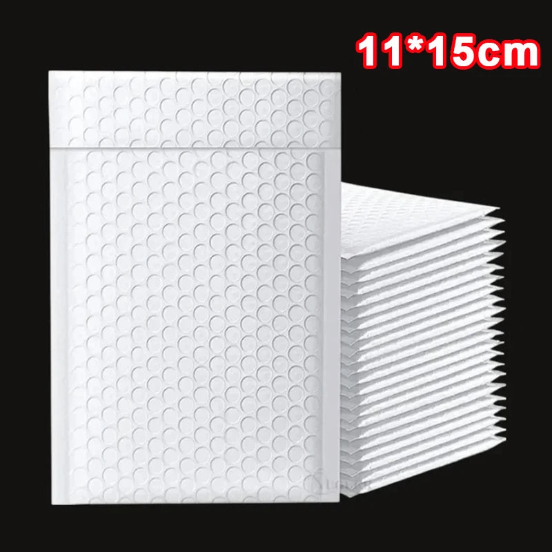 60/10Pcs White Bubble Envelopes Bag Adhesive Waterproof Foam Self Seal Packaging Bags With Bubble Mailing Bag Organizer Supplies