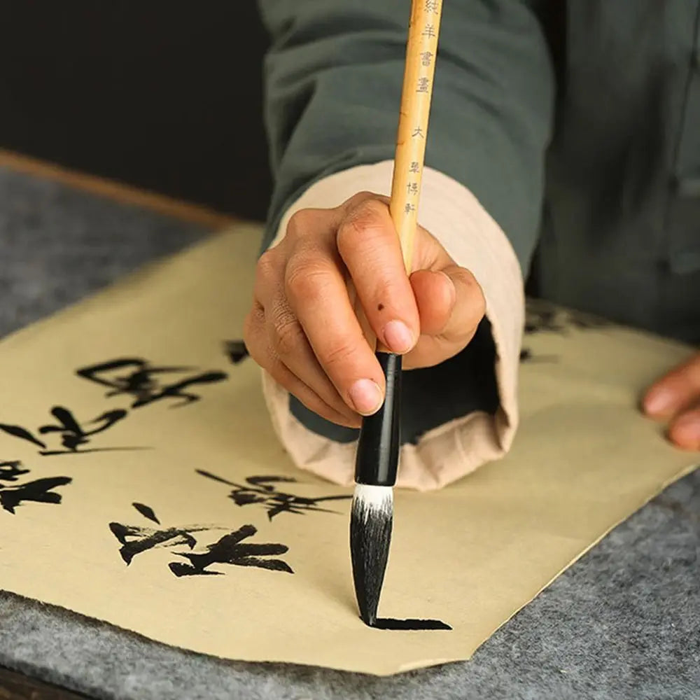 Traditional Chinese Calligraphy Brush Goat's Hair Oil Watercolor Scriptures Writing Brush Wood High-end Art Paint Brush