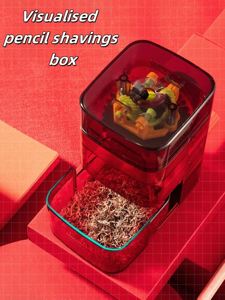 Automatic Pencil Sharpener Transparent Body Manual Pencil Sharpener Highly Attractive Hand-Cranked Pencil Sharpener Art Supplies