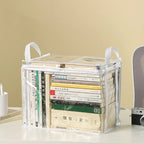 Foldable book box student dormitory classroom book organizer transparent waterproof household book organizing storage box
