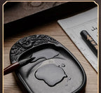 Calligraphy Inkstone Natural Raw Stone Duan Inkstone Chinese Style Brush Writing Painting She Inkstone Vintage Desktop Ornaments