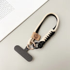 INS British Style Contrasting Woven Phone Lanyard Short Handheld Trendy Phone Case Wrist Rope Doll Luggage Pendant Hanging Rope