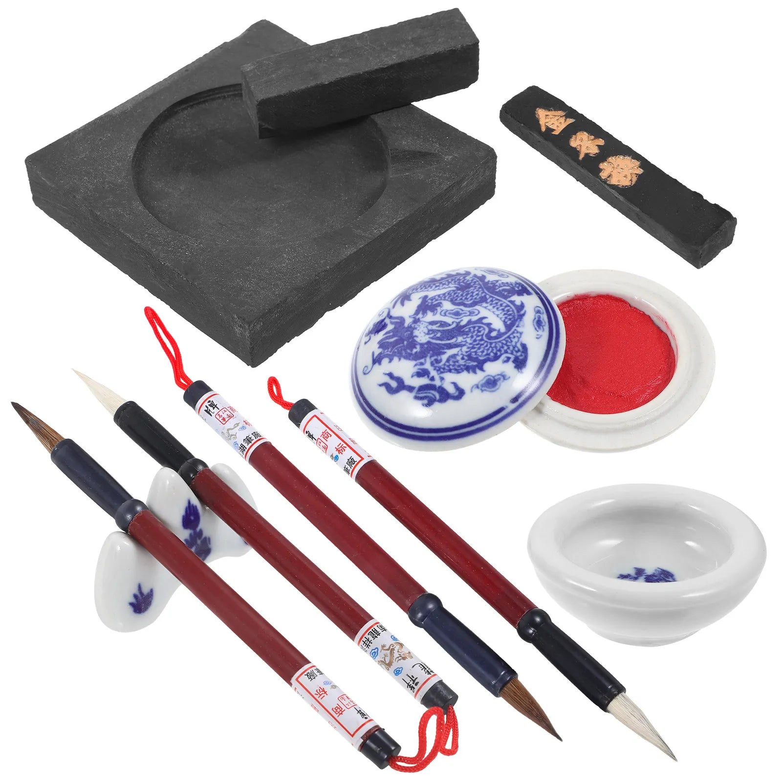 1Set Chinese Calligraphy Brush Set Vintage Style for Beginners Kanji Sumi Ink Painting Watercolor Art Writing Gift Home Decor