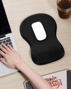 Ergonomic Mouse Pad with Wrist Rest, Black Mousepad with Wrist Support, Non-Slip Hard Base Mouse Pads, Portable for Office/Home