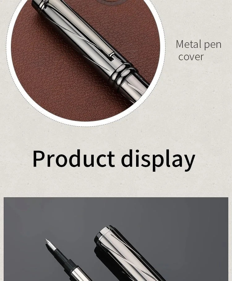1 PC High Quality Luxury Full Metal Ballpoint Pen Silver Plating Ball Pens Business Writing Signing School Office Supplies 03733