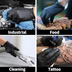 10-200pc Nitrile Gloves Black Rubber Gloves Latex Disposable Gloves Work Housework Car Industry Gardening Pet Care Cooking Tools