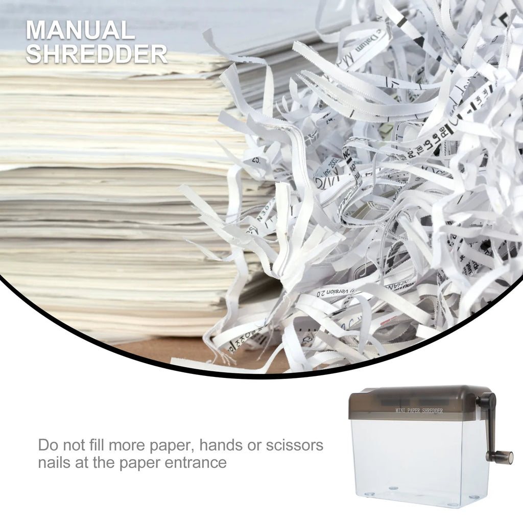 1Pcs Manual Shredder Mini Hand Operated Paper Cutter for Business Financial Records Confidential Document Shredding Office Use