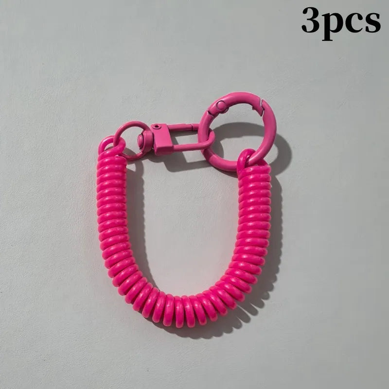 Colorful Spring Coil Lanyard DIY Phone Tether Keychain Pendant Earphone Holder for Mobile Case Accessory