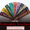 Wholesale Custom Embroidery Keychains Logo Flight Tag Keychain Jet Tag Keychain Personalized Name Key Ring Fabric Keychain