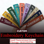 Wholesale Custom Embroidery Keychains Logo Flight Tag Keychain Jet Tag Keychain Personalized Name Key Ring Fabric Keychain