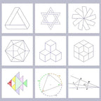 Multifunctional Geometric Function Ruler Set Mathematics Drawing Template Measuring Tool for Art Student School Office Supplies