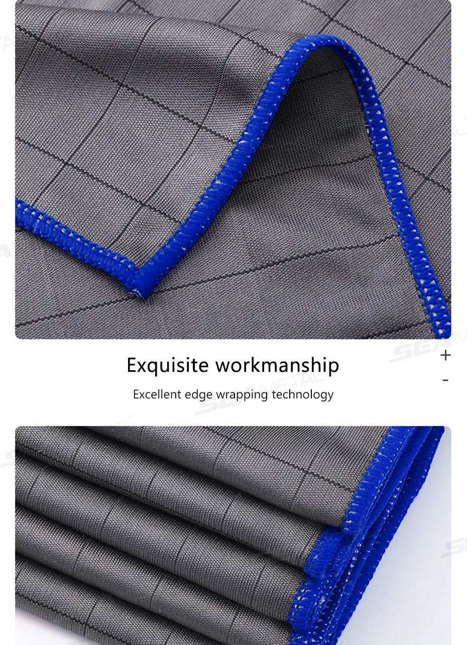 SEAMETAL Microfiber Carbon Cloth to Wipe Windows Wine Glasses Tableware Glass Cleaning Cloth Carbon Fiber Rag for Car Home Clean