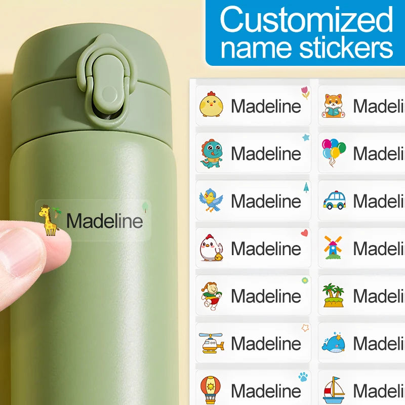 ‌Custom Name Stickers Waterproof - Personalized Labels for School Supplies, Sports Gear & DIY Crafts, Multilingual Kids‌
