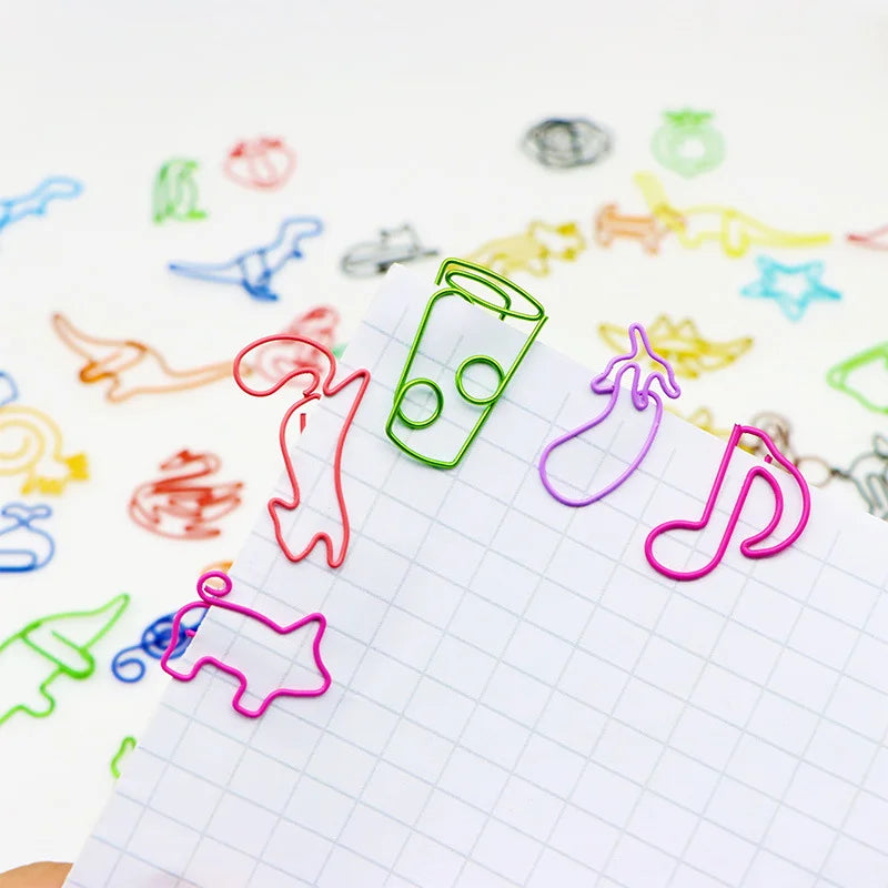 20Pcs Colourful Bookmark Holder Office Supplies Bookmark Holder Colourful Paperclip Cute Cartoon Paperclip Random Pattern