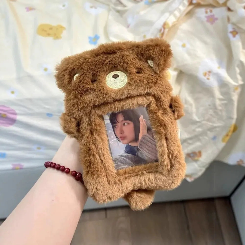 Multifunctional Photocard Case Bear/Rabbit/Chick Bus Door Cards Sleeve Cute Cartoon Photo Card Holder School Office