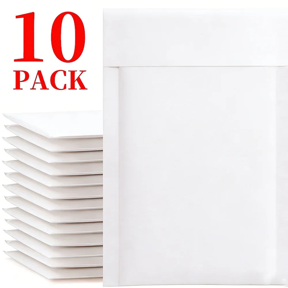 50-10Pack Kraft Bubble Mailers Self-Sealing Storage Paper Envelopes Waterproof Cushioned Padded Foam Shipping Bags for Packaging