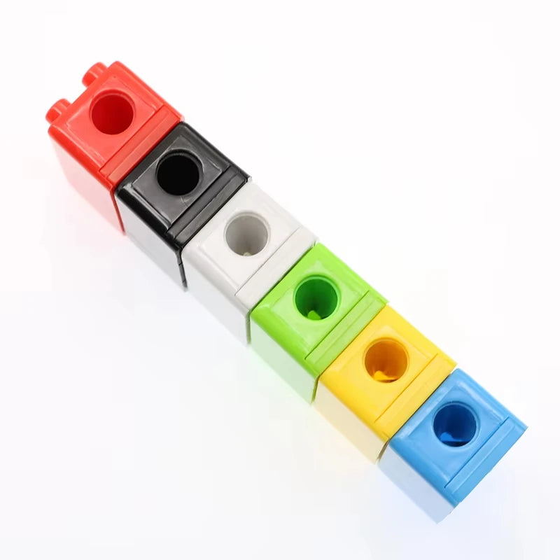 Cartoon Plastic Building Blocks Pencil Sharpener 5/50pcs Set for Children Office School Stationery Supplies Random Selection