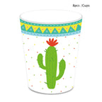 Llama Party Disposable Tableware Cartoon Cactus Alpaca Paper Plates Cups Kids Birthday Party Decoration Baby Shower Supplies