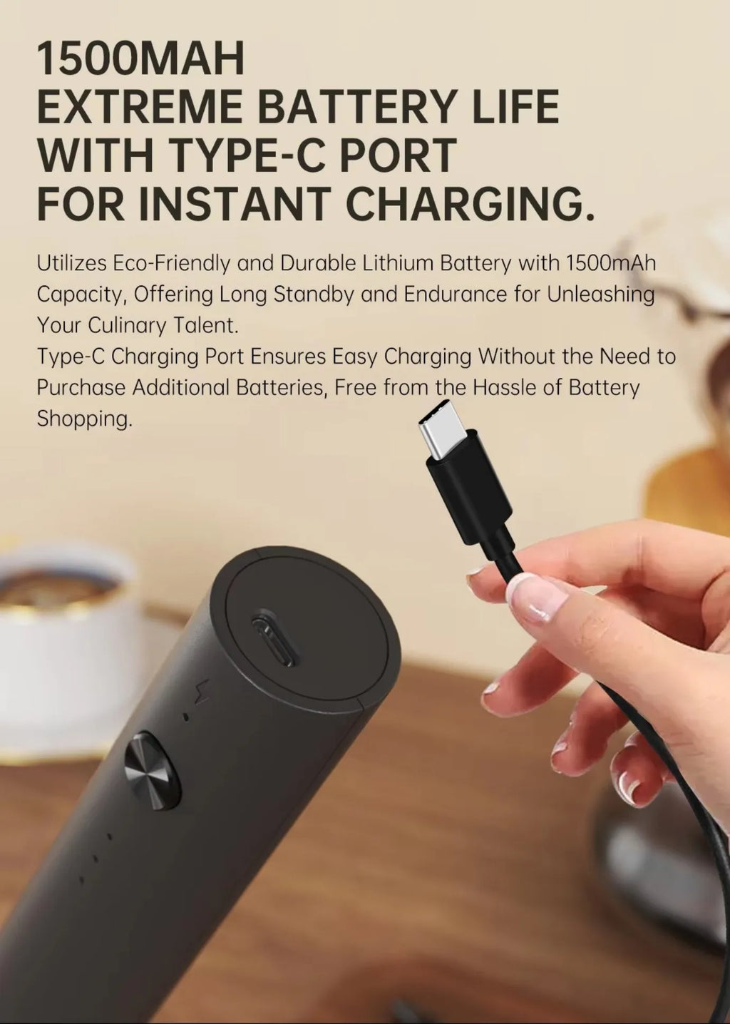 Wireless Electric Mini Milk Frother Coffee Whisk Portable Egg Beater Blender Kitchen Cooking Stirrer Cappuccino Coffee Maker