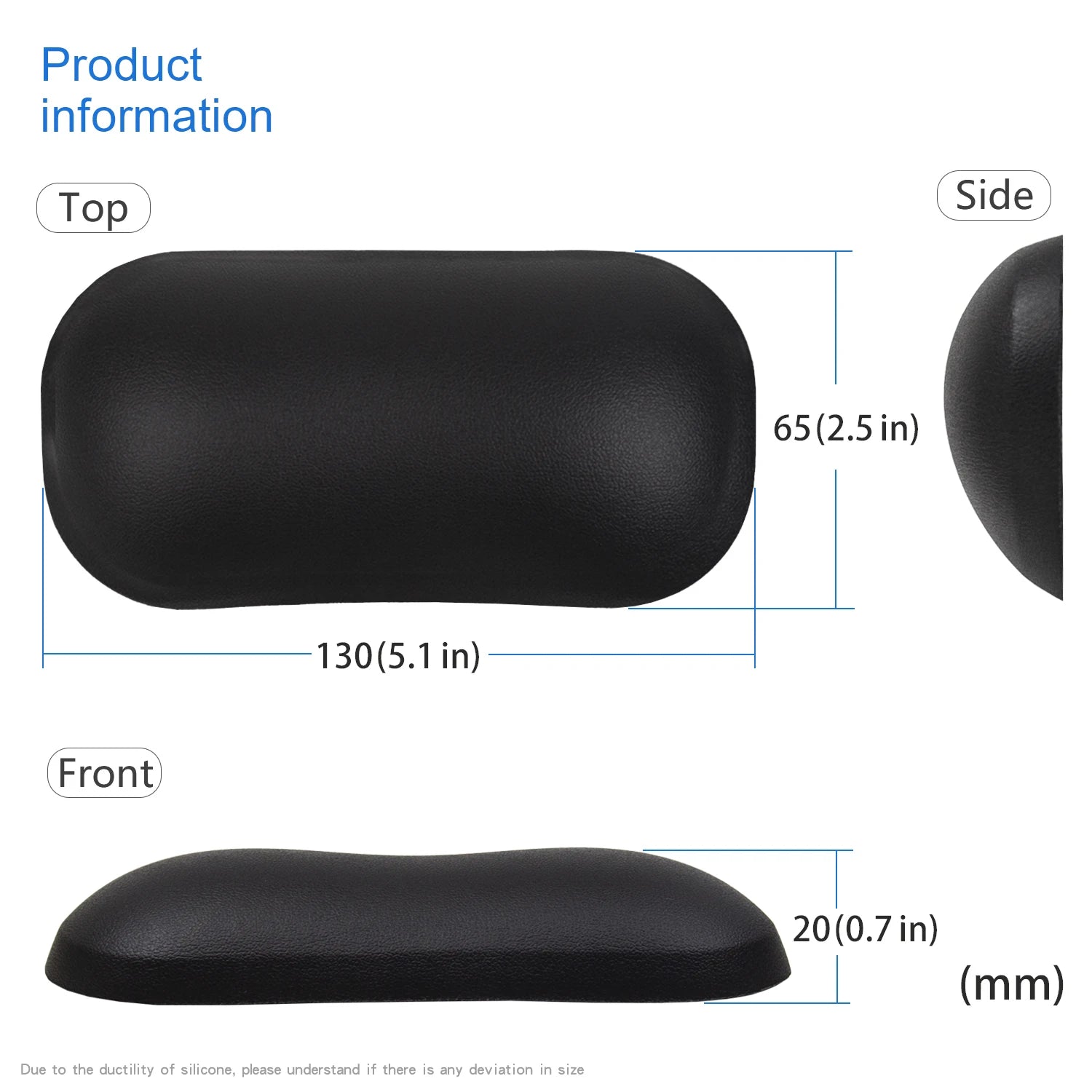 EXCO Ergonomic Silicone Mouse Wrist Rest Support Pad Leather Surface Cushion for Computer Laptop Office Home Gaming Pain Relief