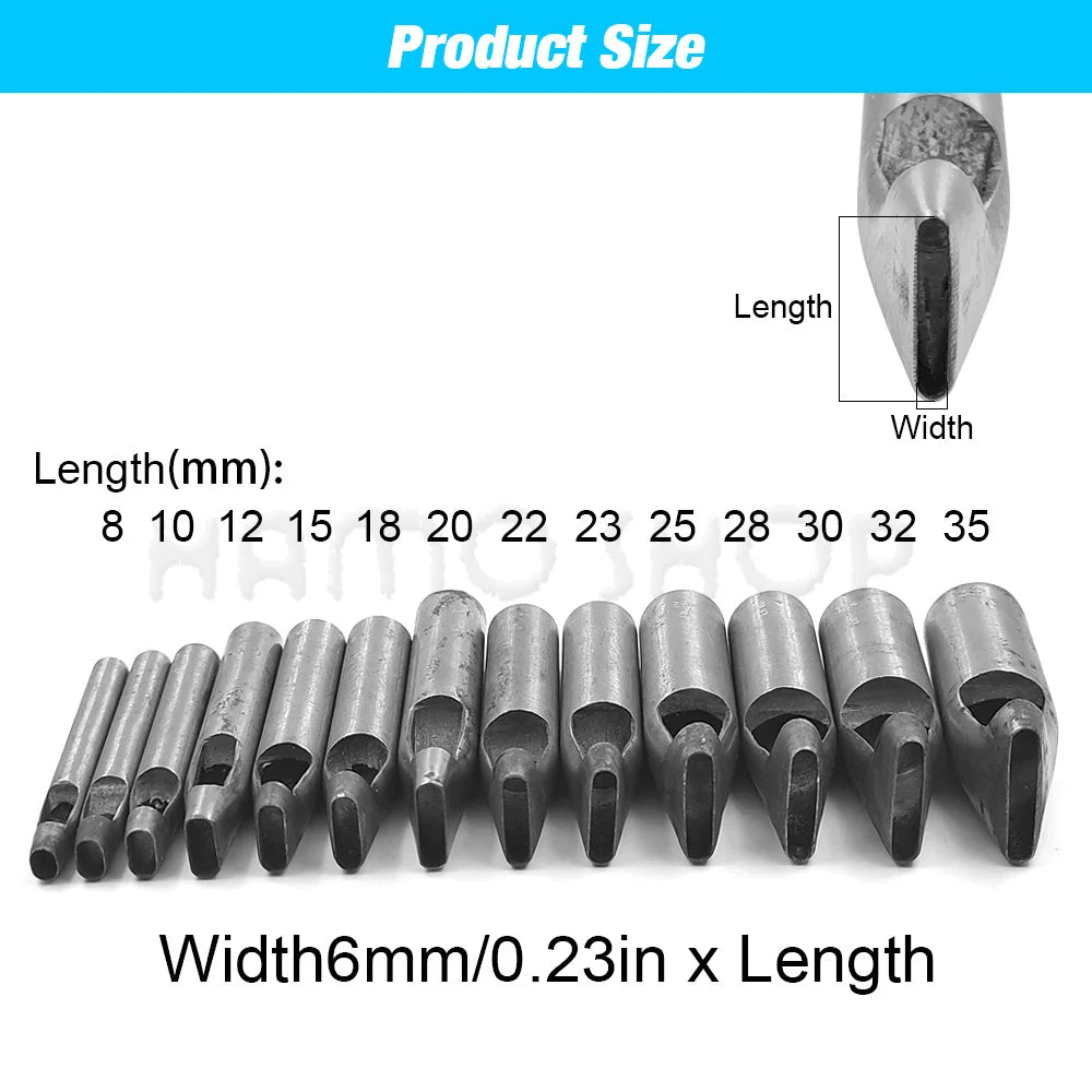 1pc 2mm-6mm Width Leather Oval Shape Hole Punch Steel Craft Hollow Hole Punch Leather Tools Leather Belt Hole Punch DIY Tools