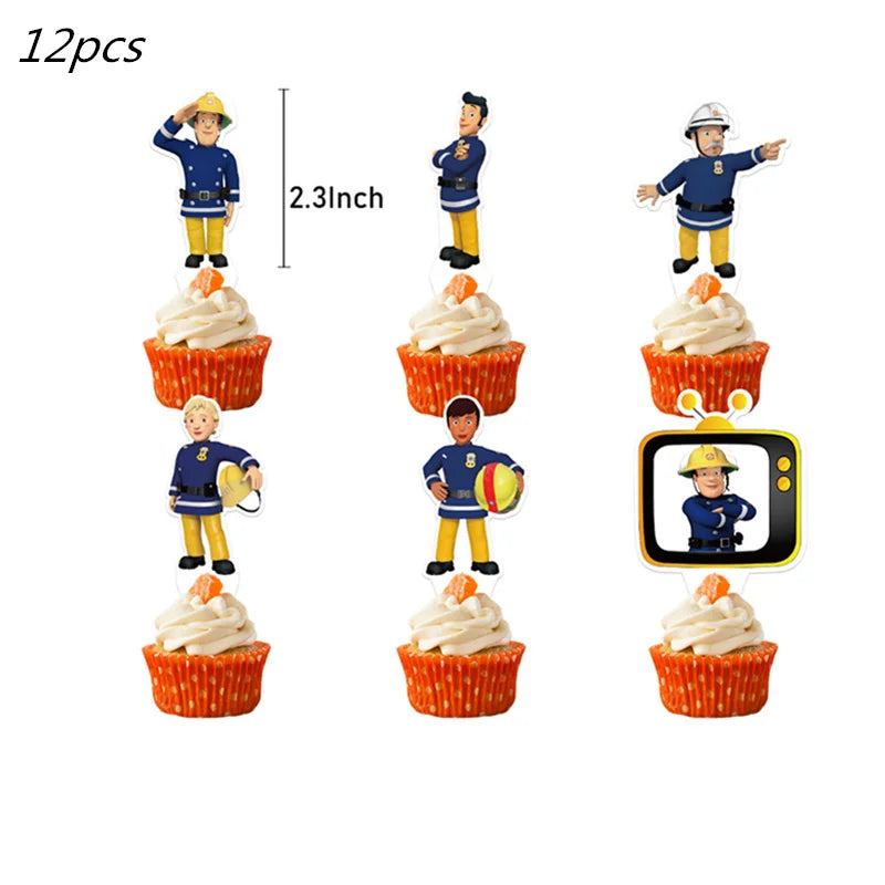 108*180cm Fireman Sam Party Supplies Disposable Tablecloth Firefighter Plastic Table Cover Fire Truck Birthday Decoration