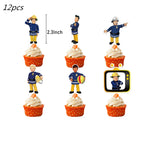 108*180cm Fireman Sam Party Supplies Disposable Tablecloth Firefighter Plastic Table Cover Fire Truck Birthday Decoration
