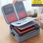 Lockable Document Storage Bag Multi Compartment Passport Card Certificate Organizer Travel Household Important File Box
