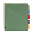 Gem Tone 5 Tab Poly Divider Set With Pockets For Binders, Durable School Office Organizer Insert Sheets