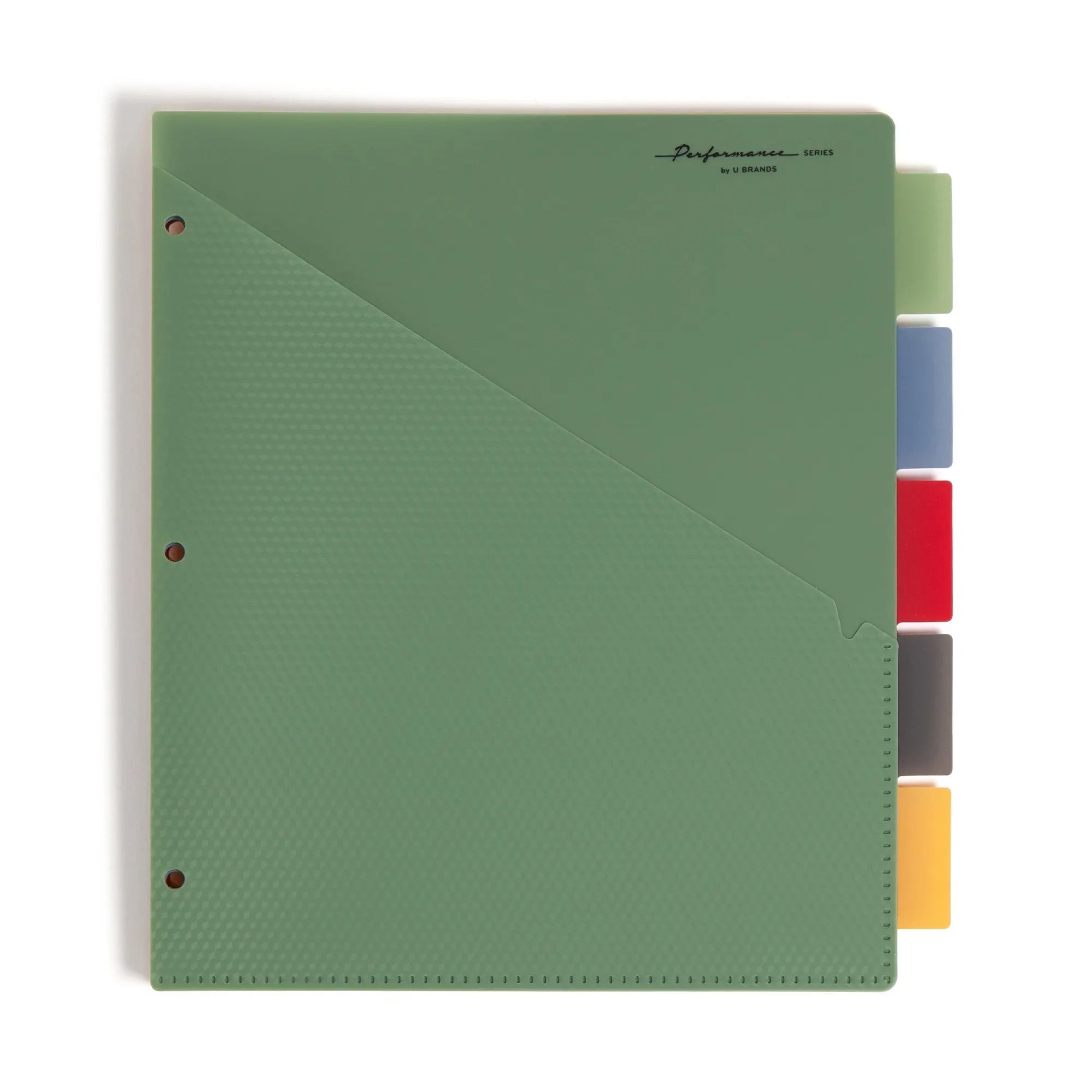 Gem Tone 5 Tab Poly Divider Set With Pockets For Binders, Durable School Office Organizer Insert Sheets