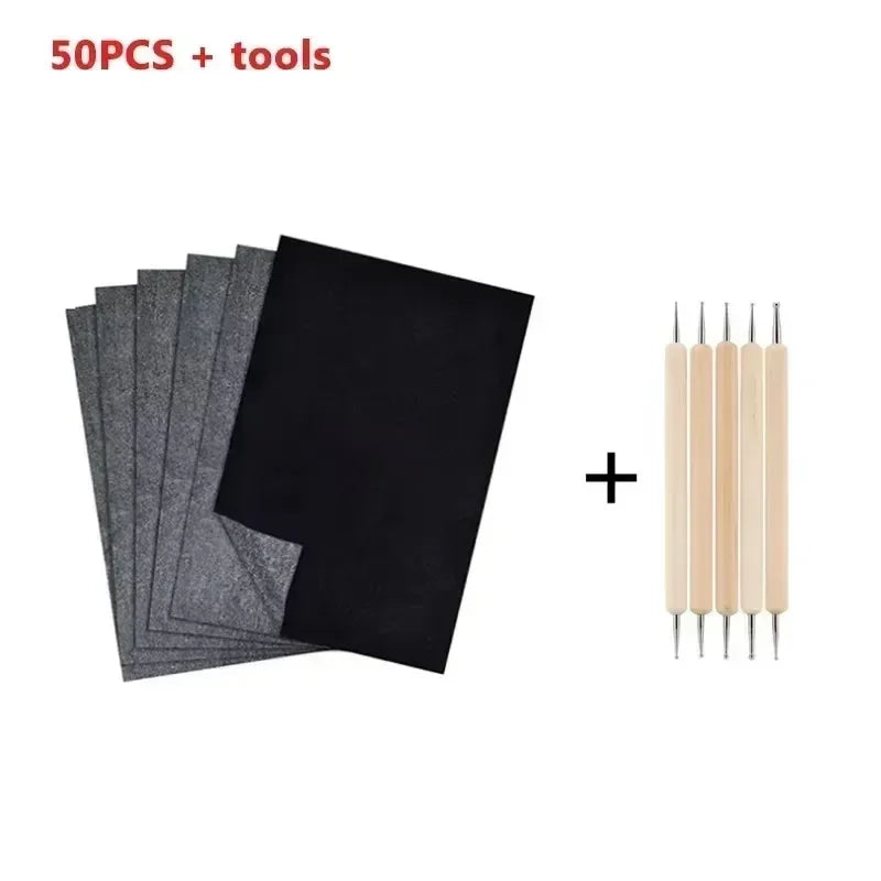 DIXSG A4 Size Copy Carbon Paper Reusable Tracing Transfer Paper for Office School Home Canvas Wood Glass Metal Ceramic