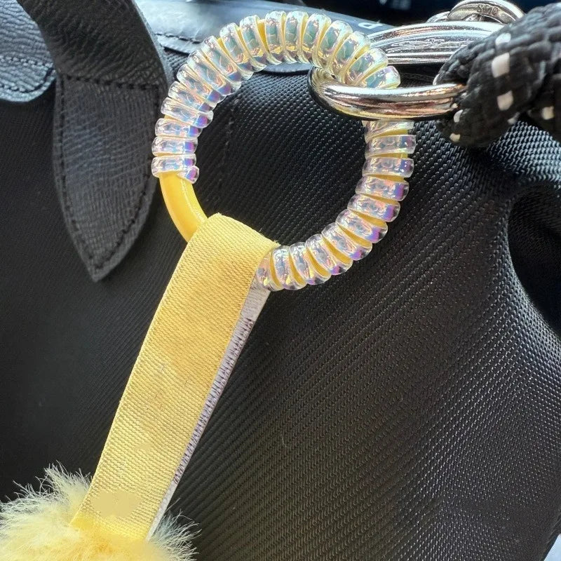 5pcs-10pcs for Labubu Anti Drop Buckle Silicone Rope Keychain Protection Ring Aurora White Transparent Winding Fixed Anti Drop
