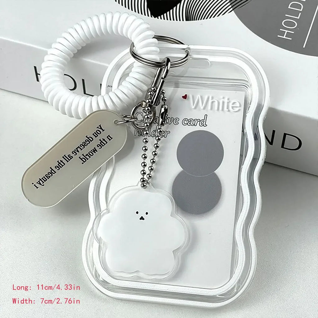 Creative Kpop Photocard Holder Transparent Keychain Photo Sleeve Bus Student Card Case Protector