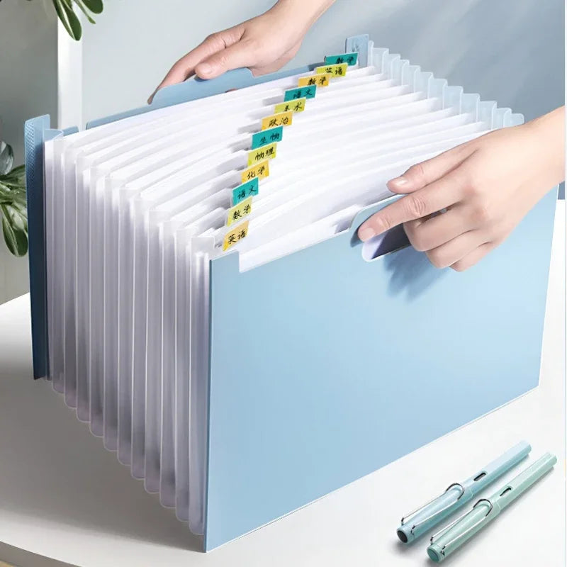 Accordion File Organizer with 13 Pockets, Expanding File Folder with Lable Pocket,Upright Open Top,A4/Letter Size Paper Document