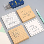 80Pcs Student Office Creative Tearable Memo Grid Memo Paper Self Adhesive Memo Paper Memo Label Stickers