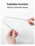 1PC 30cm Folding Flexible Ruler Transparent PVC Creative Drawing Tool Student Stationery Supplies