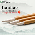 Marie's 3 pcs Jianhao Chinese Calligraphy Brush Set, Traditional Writing Watercolor Brush Ink Pen Kit for Small Regular Script,