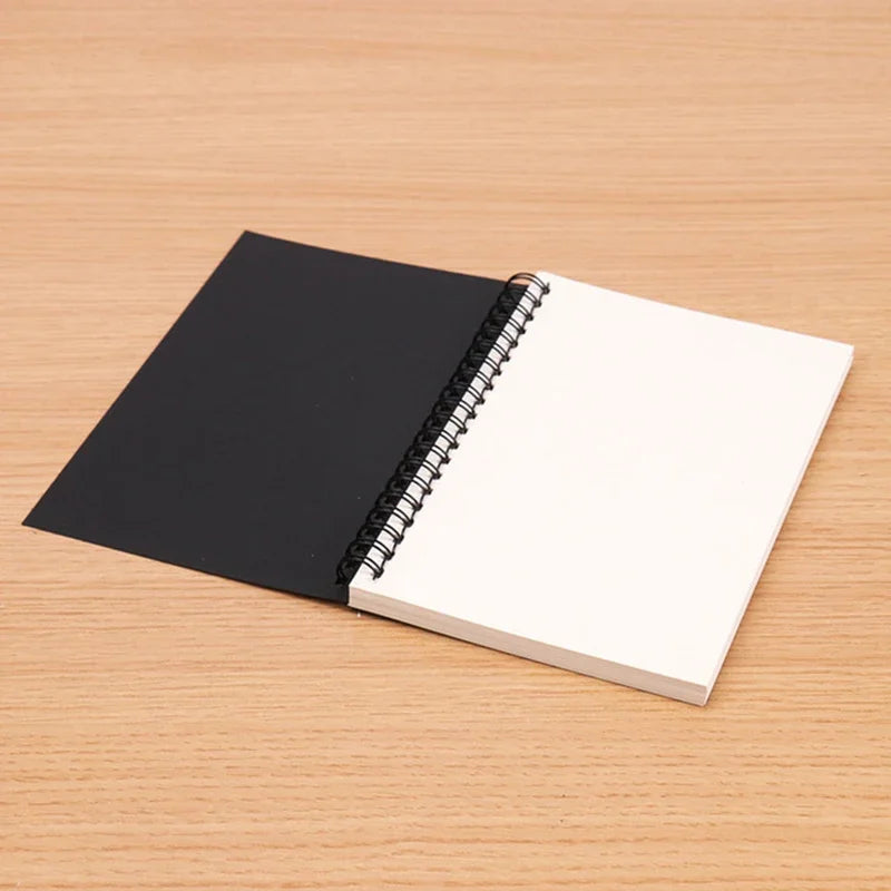 A5/A6 Spiral Sketchbook Blank Notebook 50 Sheets Kraft Paper Hardcover for Students Graffiti/Painting School Stationery Supplies
