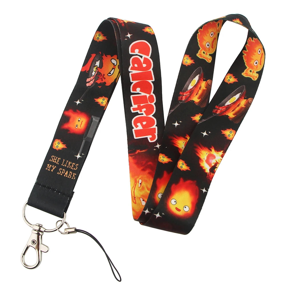 Anime Movie Lanyard Cute Cat Card Holder Neck Strap for Key ID Card Phone Straps Badge Holder Keyrings Cosplay Accessories Gifts